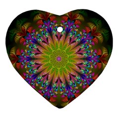 Fractal Abstract Background Pattern Heart Ornament (Two Sides)