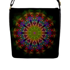 Fractal Abstract Background Pattern Flap Closure Messenger Bag (L)