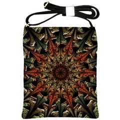 Art Abstract Fractal Pattern Shoulder Sling Bag by Wegoenart