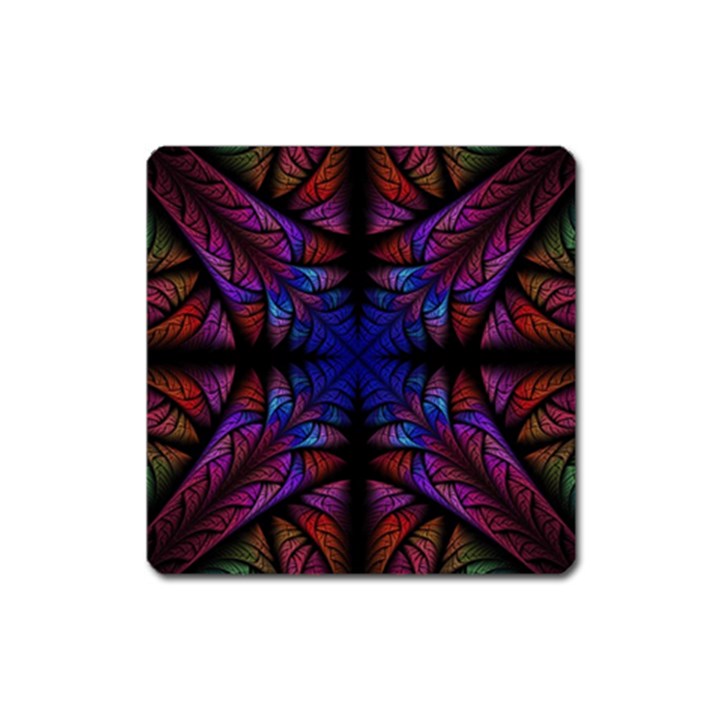 Ornament Decorative Floral Design Square Magnet