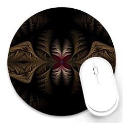 Fractal Abstract Design Mystical Round Mousepads by Wegoenart