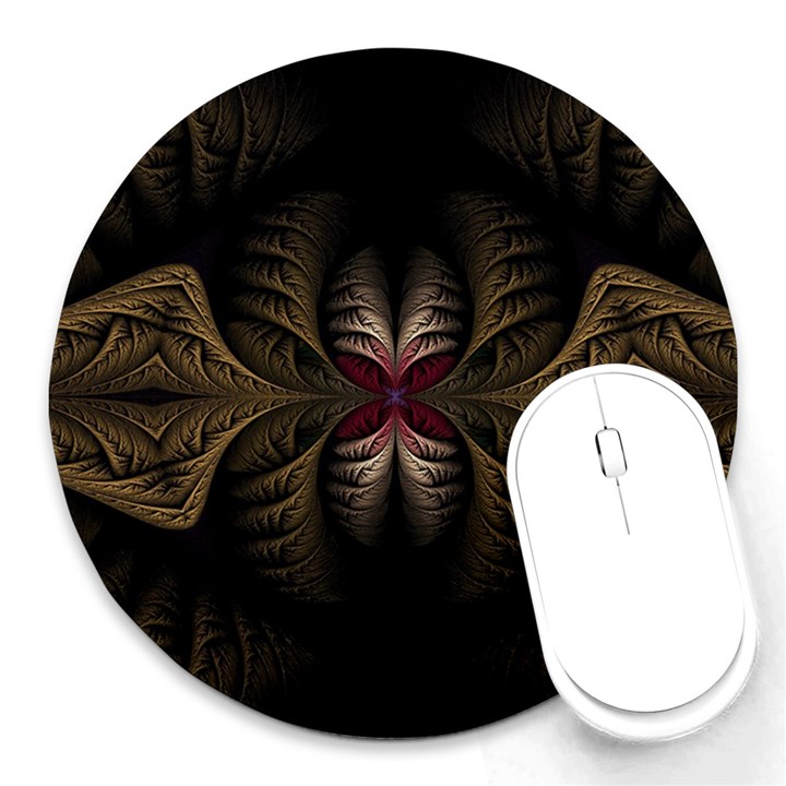 Fractal Abstract Design Mystical Round Mousepads