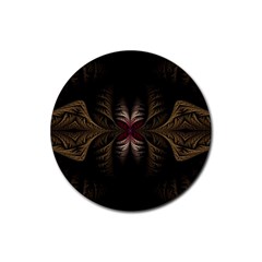 Fractal Abstract Design Mystical Rubber Round Coaster (4 Pack)  by Wegoenart