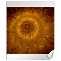 Fractal Flower Floral Gold Pattern Canvas 16  X 20  by Wegoenart