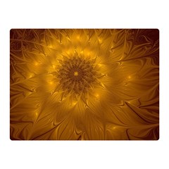 Fractal Flower Floral Gold Pattern Double Sided Flano Blanket (mini)  by Wegoenart