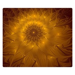 Fractal Flower Floral Gold Pattern Double Sided Flano Blanket (small)  by Wegoenart