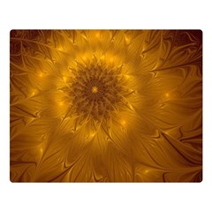 Fractal Flower Floral Gold Pattern Double Sided Flano Blanket (large)  by Wegoenart