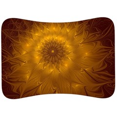 Fractal Flower Floral Gold Pattern Velour Seat Head Rest Cushion by Wegoenart