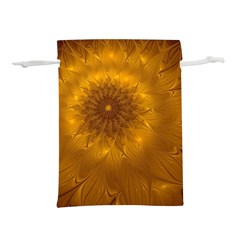 Fractal Flower Floral Gold Pattern Lightweight Drawstring Pouch (s) by Wegoenart