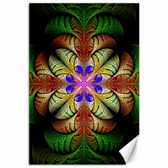 Fractal Abstract Flower Floral Canvas 12  X 18 