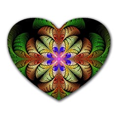 Fractal Abstract Flower Floral Heart Mousepads by Wegoenart