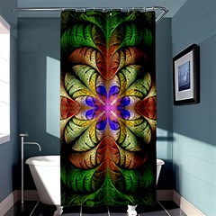 Fractal Abstract Flower Floral Shower Curtain 36  X 72  (stall)  by Wegoenart