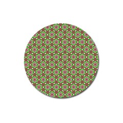 Background Green Ornamental Pattern Magnet 3  (round) by Wegoenart