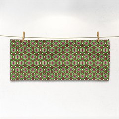 Background Green Ornamental Pattern Hand Towel by Wegoenart