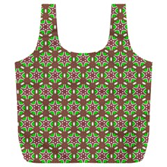 Background Green Ornamental Pattern Full Print Recycle Bag (xxxl)