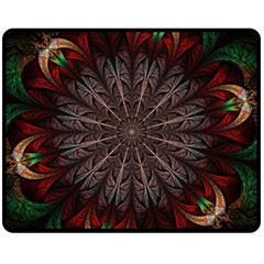 Fractal Flower Fantasy Floral Fleece Blanket (medium)  by Wegoenart