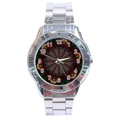 Fractal Flower Fantasy Floral Stainless Steel Analogue Watch by Wegoenart