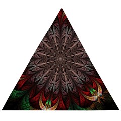 Fractal Flower Fantasy Floral Wooden Puzzle Triangle by Wegoenart