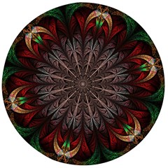 Fractal Flower Fantasy Floral Wooden Bottle Opener (round) by Wegoenart