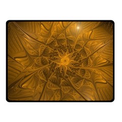 Fractal Flower Floral Gold Pattern Fleece Blanket (small) by Wegoenart