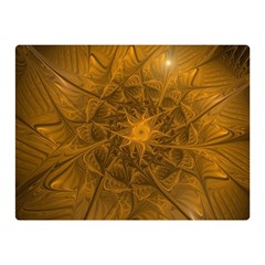 Fractal Flower Floral Gold Pattern Double Sided Flano Blanket (mini)  by Wegoenart