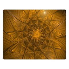 Fractal Flower Floral Gold Pattern Double Sided Flano Blanket (large)  by Wegoenart