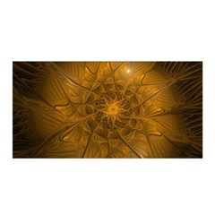 Fractal Flower Floral Gold Pattern Satin Wrap by Wegoenart