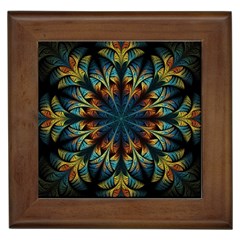 Fractal Flower Fantasy Floral Framed Tile by Wegoenart