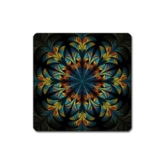 Fractal Flower Fantasy Floral Square Magnet