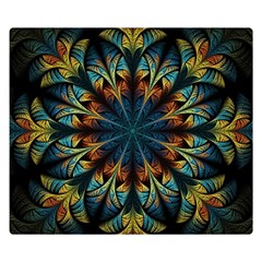 Fractal Flower Fantasy Floral Double Sided Flano Blanket (small)  by Wegoenart