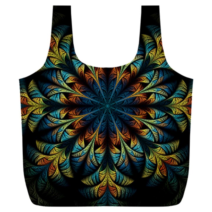 Fractal Flower Fantasy Floral Full Print Recycle Bag (XXL)