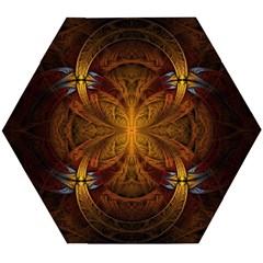 Fractal Art Abstract Pattern Wooden Puzzle Hexagon by Wegoenart