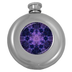 Fractal Symbol Pattern Design Round Hip Flask (5 Oz) by Wegoenart