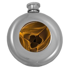 Fractal Design Background Pattern Round Hip Flask (5 Oz) by Wegoenart