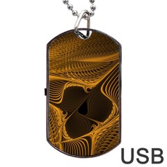 Fractal Design Background Pattern Dog Tag Usb Flash (one Side) by Wegoenart