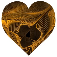 Fractal Design Background Pattern Wooden Puzzle Heart by Wegoenart