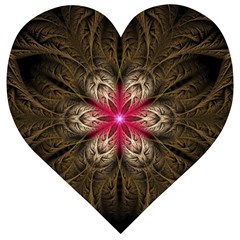 Fractal Background Design Abstract Wooden Puzzle Heart