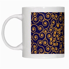 Spiral Pattern Texture Fractal White Mugs by Wegoenart