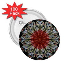 Fractal Floral Fantasy Flower 2 25  Buttons (100 Pack)  by Wegoenart