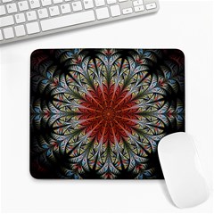 Fractal Floral Fantasy Flower Large Mousepads by Wegoenart