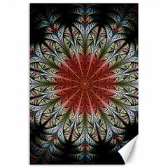 Fractal Floral Fantasy Flower Canvas 24  X 36  by Wegoenart