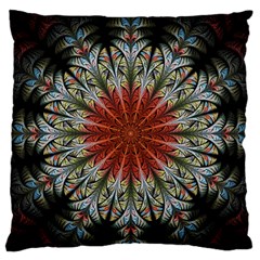 Fractal Floral Fantasy Flower Large Flano Cushion Case (one Side)