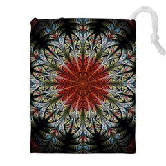 Fractal Floral Fantasy Flower Drawstring Pouch (5xl) by Wegoenart