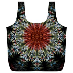 Fractal Floral Fantasy Flower Full Print Recycle Bag (xxl)