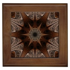 Fractal Abstract Star Pattern Framed Tile by Wegoenart