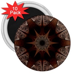 Fractal Abstract Star Pattern 3  Magnets (10 Pack)  by Wegoenart