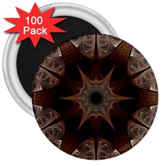 Fractal Abstract Star Pattern 3  Magnets (100 Pack) by Wegoenart