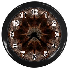 Fractal Abstract Star Pattern Wall Clock (black) by Wegoenart