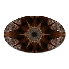 Fractal Abstract Star Pattern Oval Magnet by Wegoenart