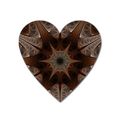 Fractal Abstract Star Pattern Heart Magnet by Wegoenart